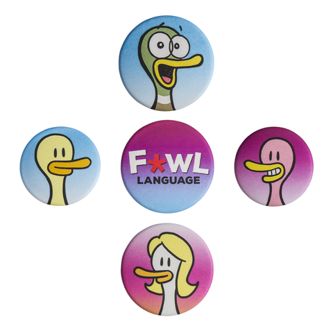 "Fowl Language" Family Button Set